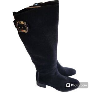Le Pepe knee high women's sued black boots size 39.5 US